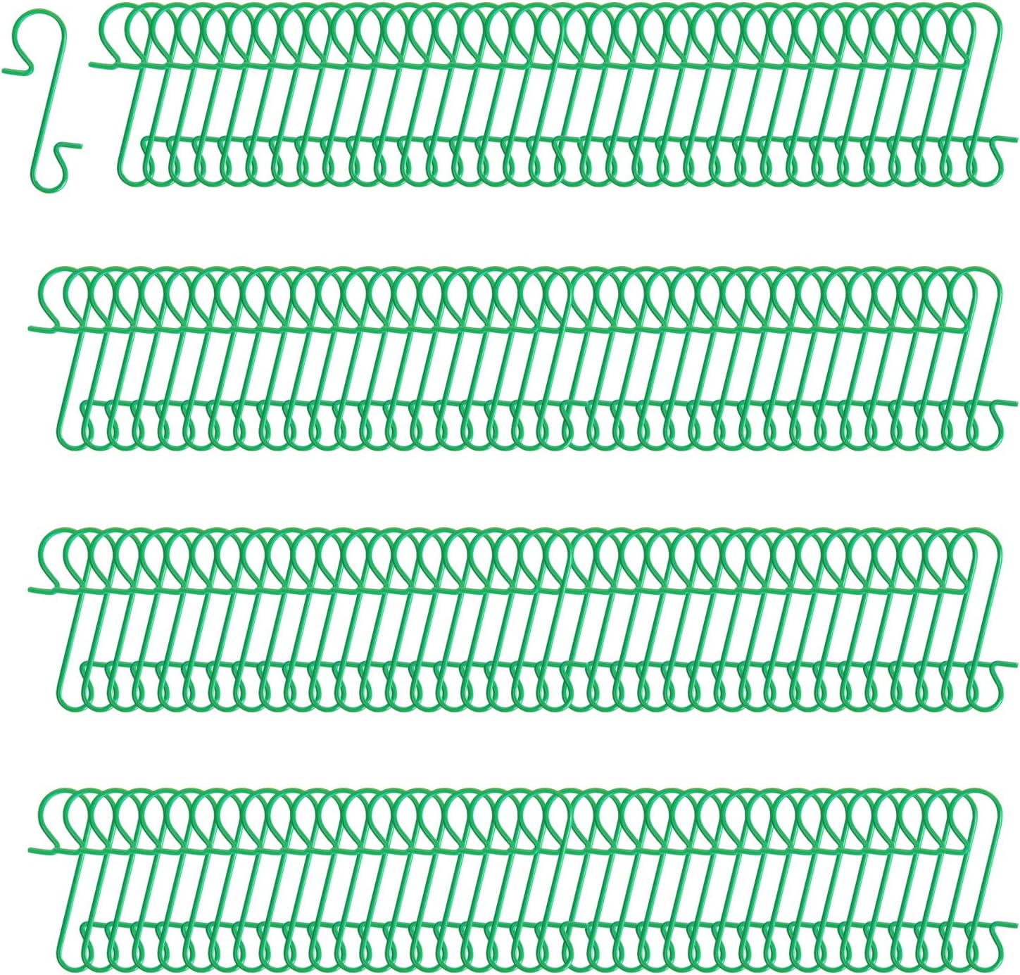 Ornament Hooks - Livder 150 Pack Christmas Tree Ornament Hooks Hanging Metal Hook Mini Hangers S Shaped, Green