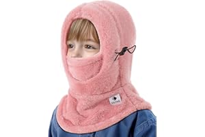 HAITHO Kids Ski Mask Balaclava for Boys Girls, 2 Size Fleece Winter Face Mask Hat for Kids Toddler, Warm Balaclava Hood Neck Scarf