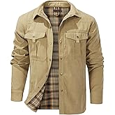 Mr.Stream Men's Lightweight Long Sleeved Snap Plaid Western Cowboy Flannel Lined Shirts Jackets