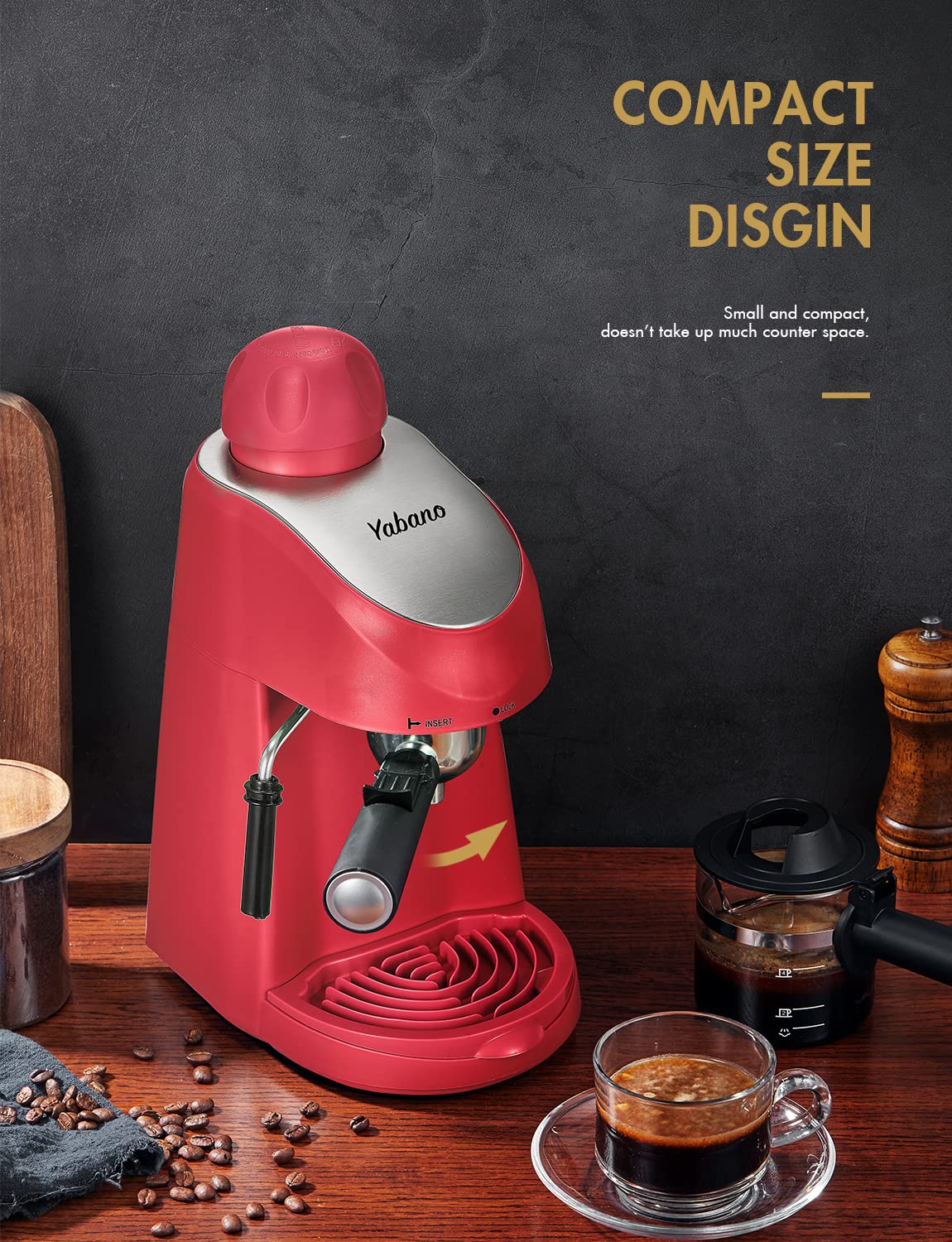 Yabano Espresso Machine, 3.5Bar Espresso Coffee Maker, Espresso And