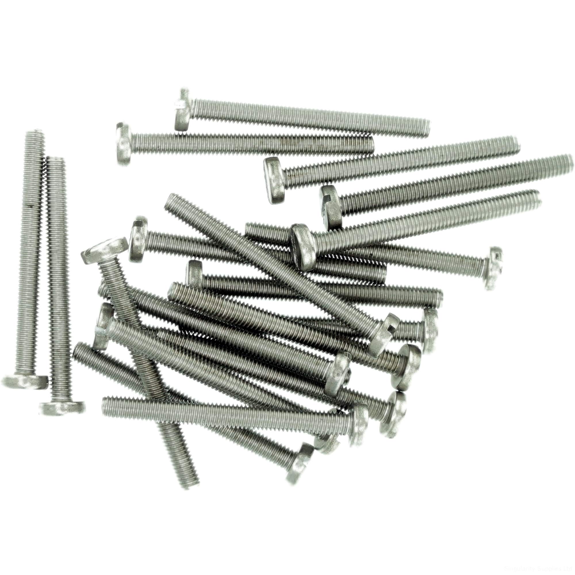 M6 (6mm x 16mm) Slot Pan Machine Screw (Bolt) - Stainless Steel (A2) (Pack of 20)