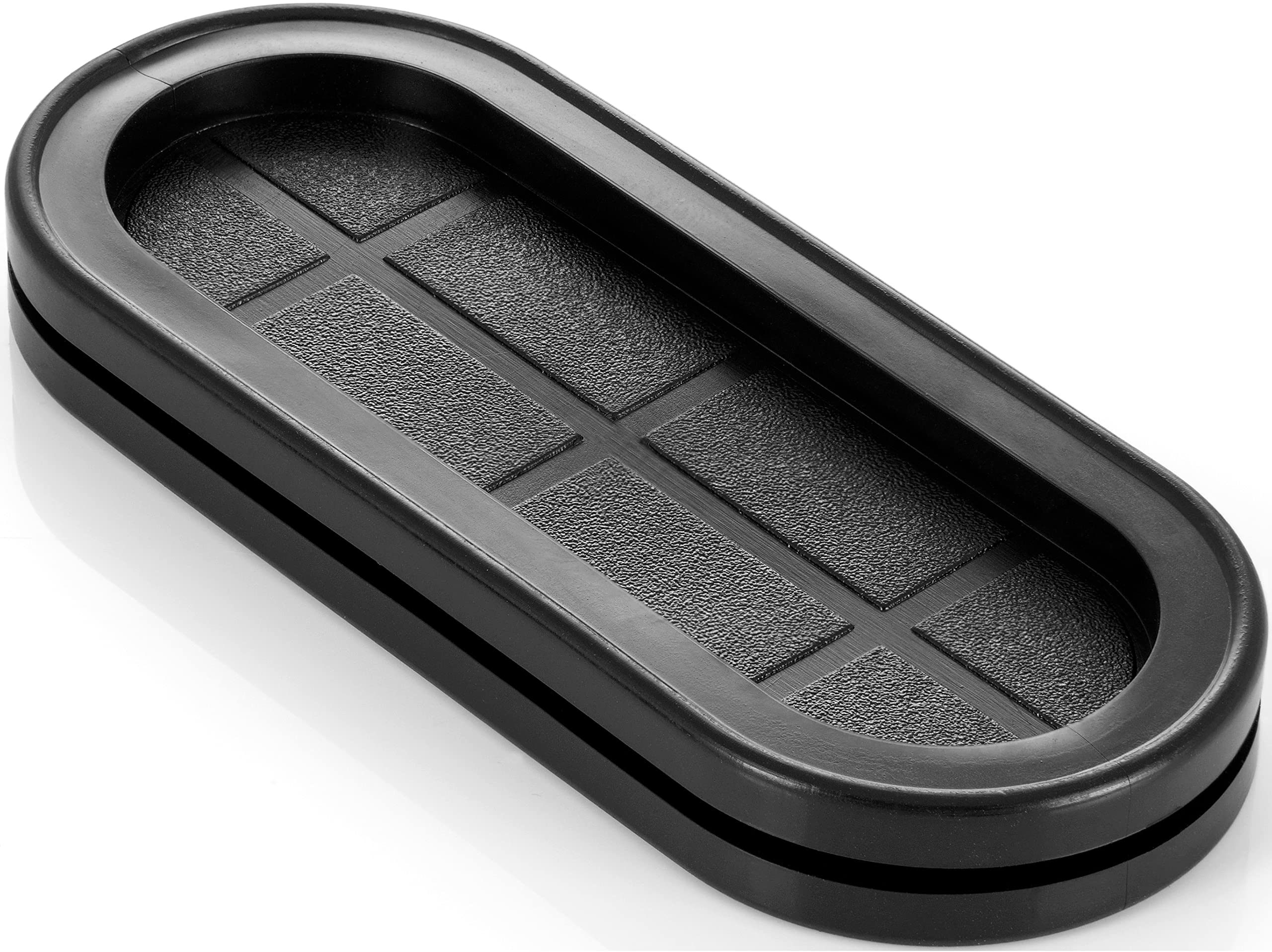 Poppstar Oval Rubber Grommet (91 x 37 x 11 mm) Cable Protection Grommet made of Rubber for Cable Feedthrough, Colour Black