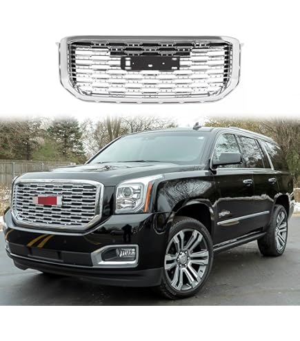 Chrome Grille Overlay Trim For 2017-2019 GMC Acadia SL/SLE - 3-Piece ABS Plastic Upgrade - View #8