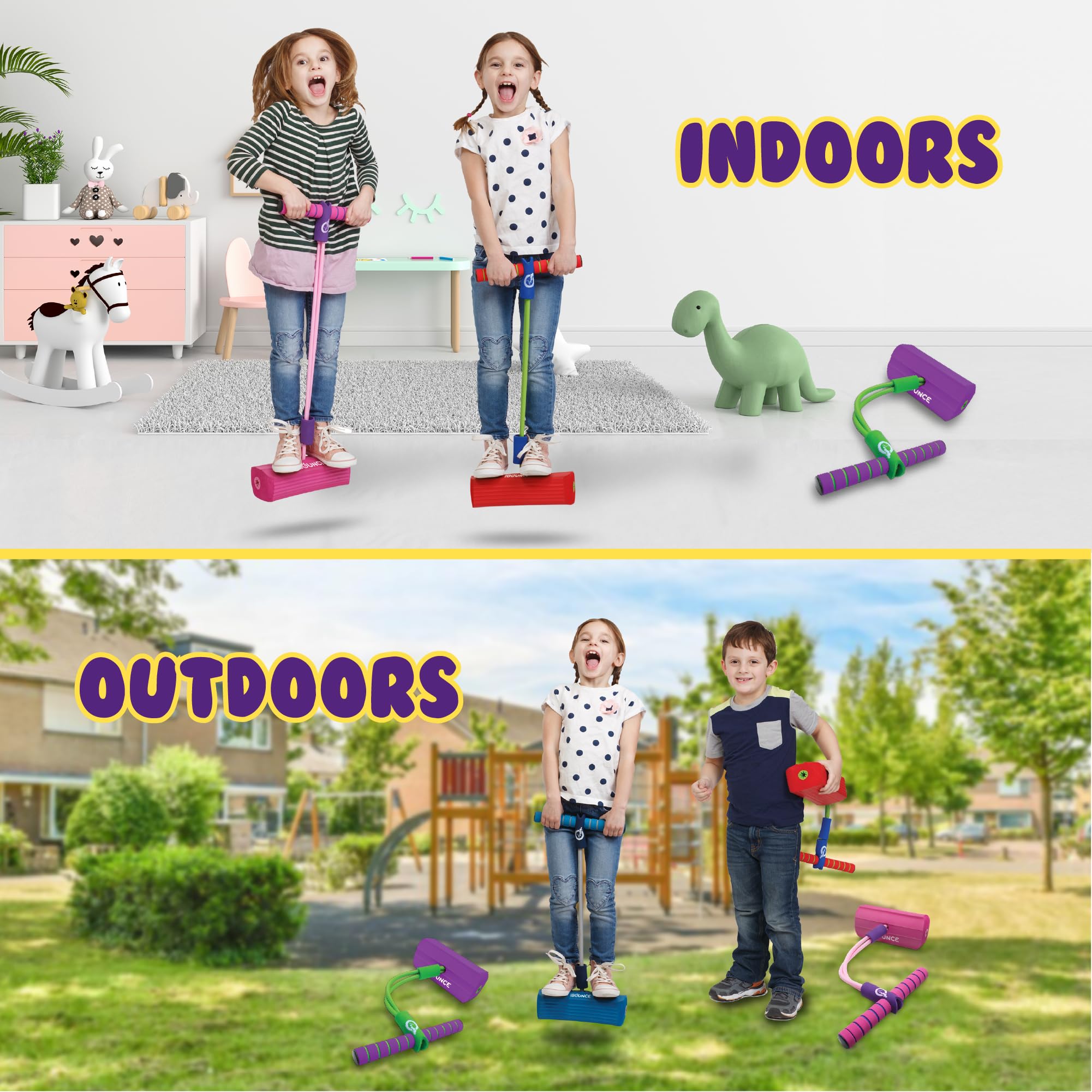 New Bounce Pogo Stick for Toddlers - Foam Jumper for Age 3,4,5,6,7,8 - Outdoor Jumping Toys - Birthday Gift for Toddler Girls and Boys