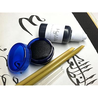 Buy Hajj Wafaa Arabic Calligraphy Set 2 Reed Pens Black Ink And Plastic Ink Jar Online In Jordan B00k0y2414