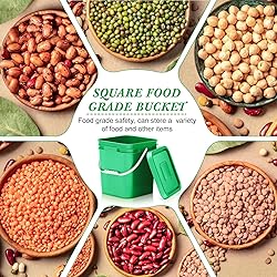 Mumufy 5 Pcs 3.5 Gallon Square Food Grade Bucket