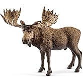 Schleich Wild Life Moose Bull Figurine - Wild Animal Toy Figurine, Durable for Education and Imaginative Play for Boys and Gi