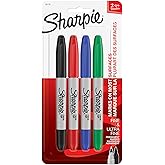 Sharpie 32174PP Twin Tip Permanent Markers Fine and Ultra Fine Assorted Colors 4 Count