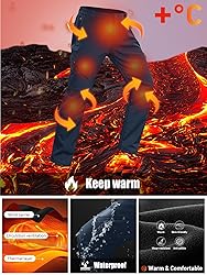 Men's Snow Ski Waterproof Fleece Lined Pants Winter