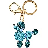 Evenchae Poodle Keychain - Rhinestones, Gold Filigree Back, Drawstring Bag