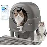 Cavrtbany Automatic Litter Box, Self Cleaning Litter Box with APP Control | 5 Safety Sensors, Multiple Cats, 3-Minute Assembly, Large Capacity Cat Robot, Includes Litter Mat, Includes Trash Bags