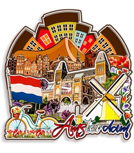 Imán Para Nevera De Ámsterdam - Forma De Bicicleta, 7.4x5.9 Cm, Resina - Recuerdo Turístico Y Decoración De Cocina