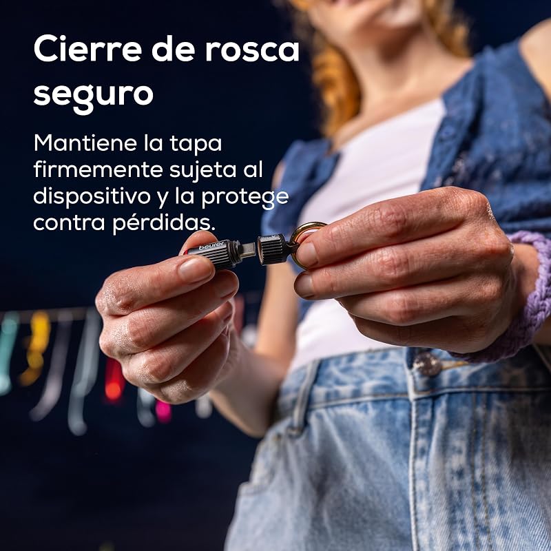 BiteX Go Deep Black dispositivo anti-picadas de insetos para smartphone, tratamento de picadas e picadas, alivia comichão, para dispositivos móveis Android e iPhone (USB-C), com luz