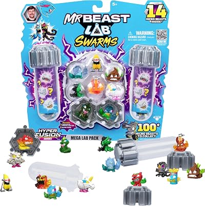 MRBEAST LAB Swarms Hyper Fusion Mega Lab Pack 14 Micro Beasts 4 Fusion Caps 14