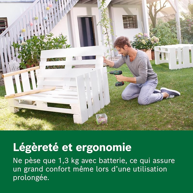 perceuse-visseuse sans fil UniversalDrill 18V (2 batteries, système 18 V, livré avec deux embouts de vissage et coffret)