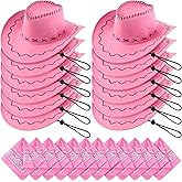 Zhanmai 24 Pcs Cowboy Hats and Bandanas Bulk Western Party Cowboy Hats Party Halloween Costume Accessories