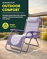 KEPLIN Set of 2 XXL Premium Heavy Duty Padded Zero Gravity Chairs view 2