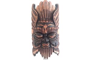 OMA African Mask Wall Hanging Decor Wise Man Good Luck Protection Wall Hanging Home Decor Forest Spirit Heavy Wood Hand Crafted XL SIZE