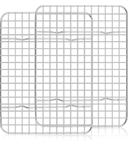 TeamFar Cooling Rack Set Of 2 - 11.7'' X 9'' Non-Stick Coated Stainless Steel, Oven Safe Baking & Roasting Racks