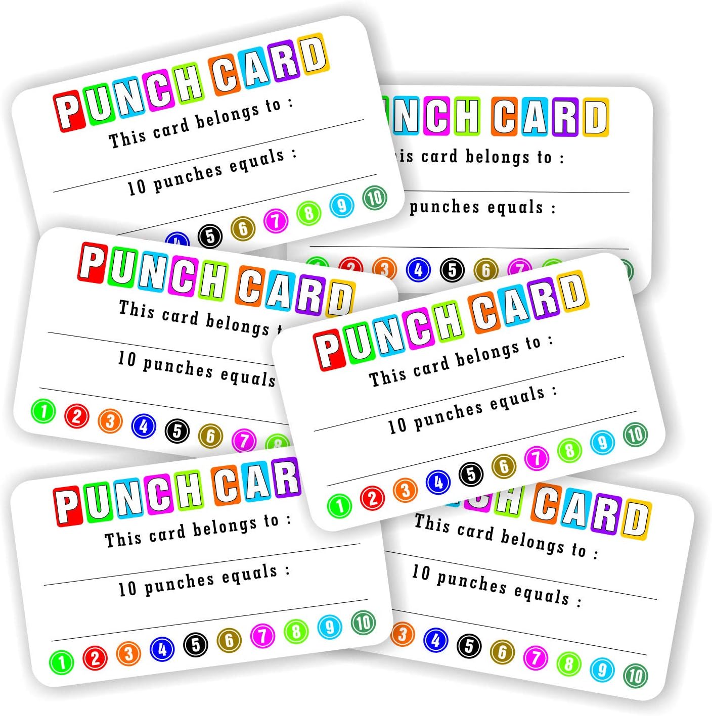 Punch Cards (Pack of 100) Incentive Loyalty Reward Card for Classroom Business Kids Behavior Students Teachers - 3.5" x 2" Inches: Arts, Crafts & Sewing