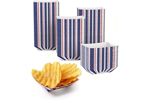 JOLLY CHEF 250 Pack 1/4 Lb Paper Food Trays, Mini Disposable Food Boat, Small Paper Food Serving Boats for Snack Dessert Taco Nacho