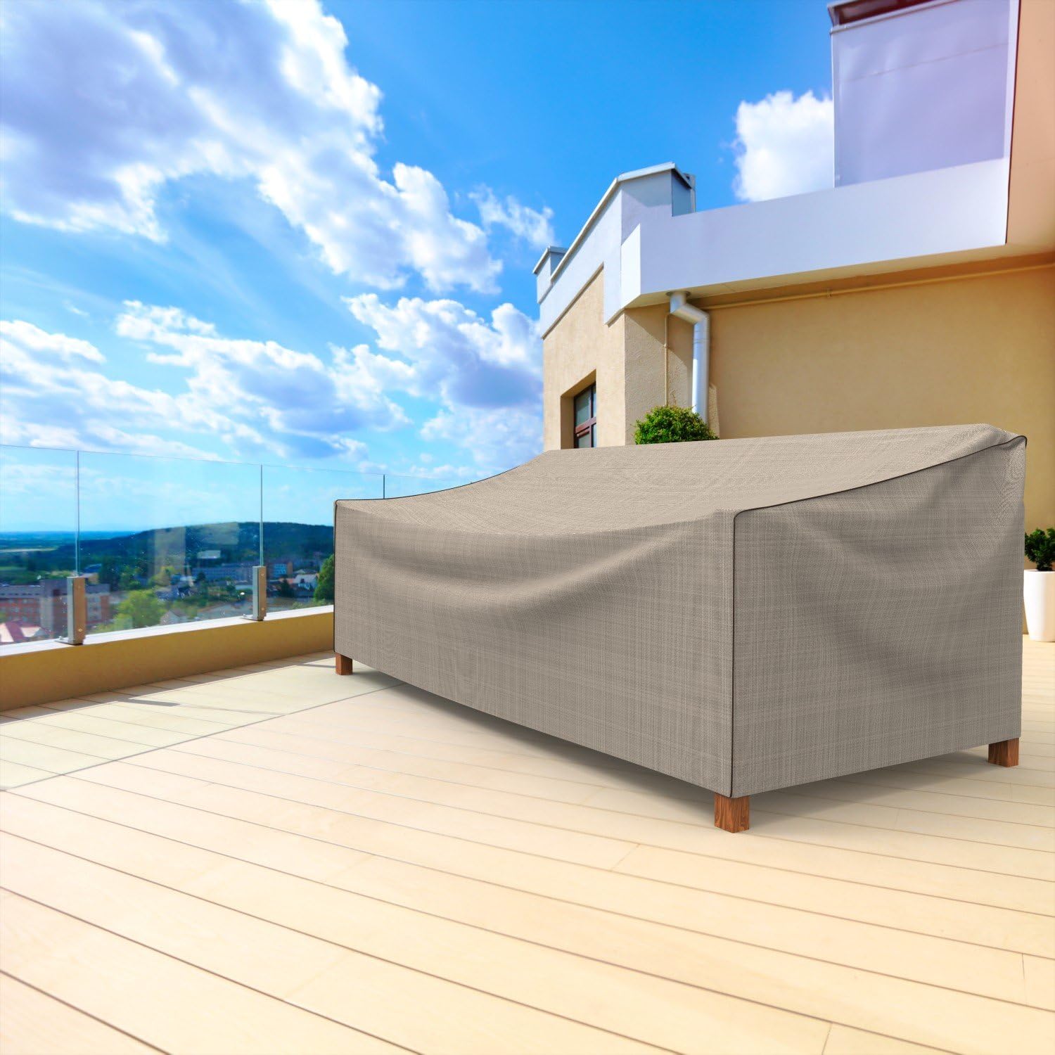 Budge P3A02PM1 English Garden Patio Sofa Cover Heavy Duty and Waterproof, Extra Extra Large, Two-Tone Tan : Garden & Outdoor