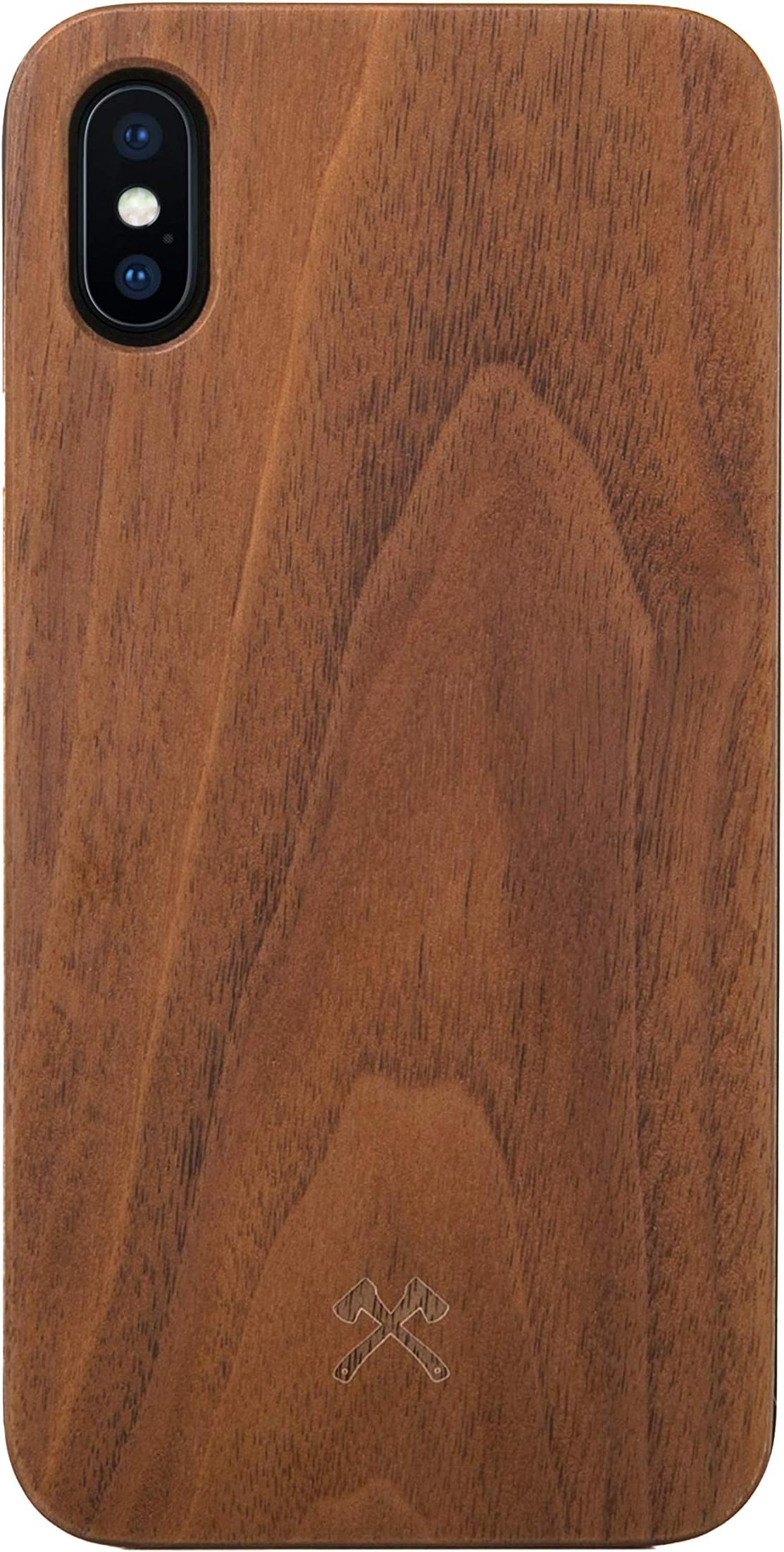 Woodcessories - Case Compatible with iPhone X/Xs of Real Wood, EcoCase Classic (Walnut/Black)