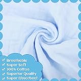 Lanjue 8 Pack Muslin Cloths 12x12 Inch Baby Burp Cloths Cotton Blue view 5
