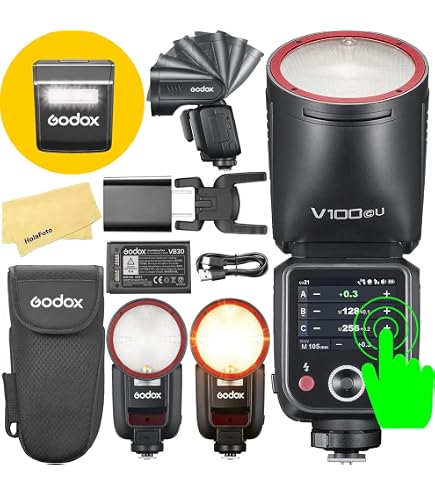 Amazon.com : Godox V100F Flash V100-F Round Head Touch Screen