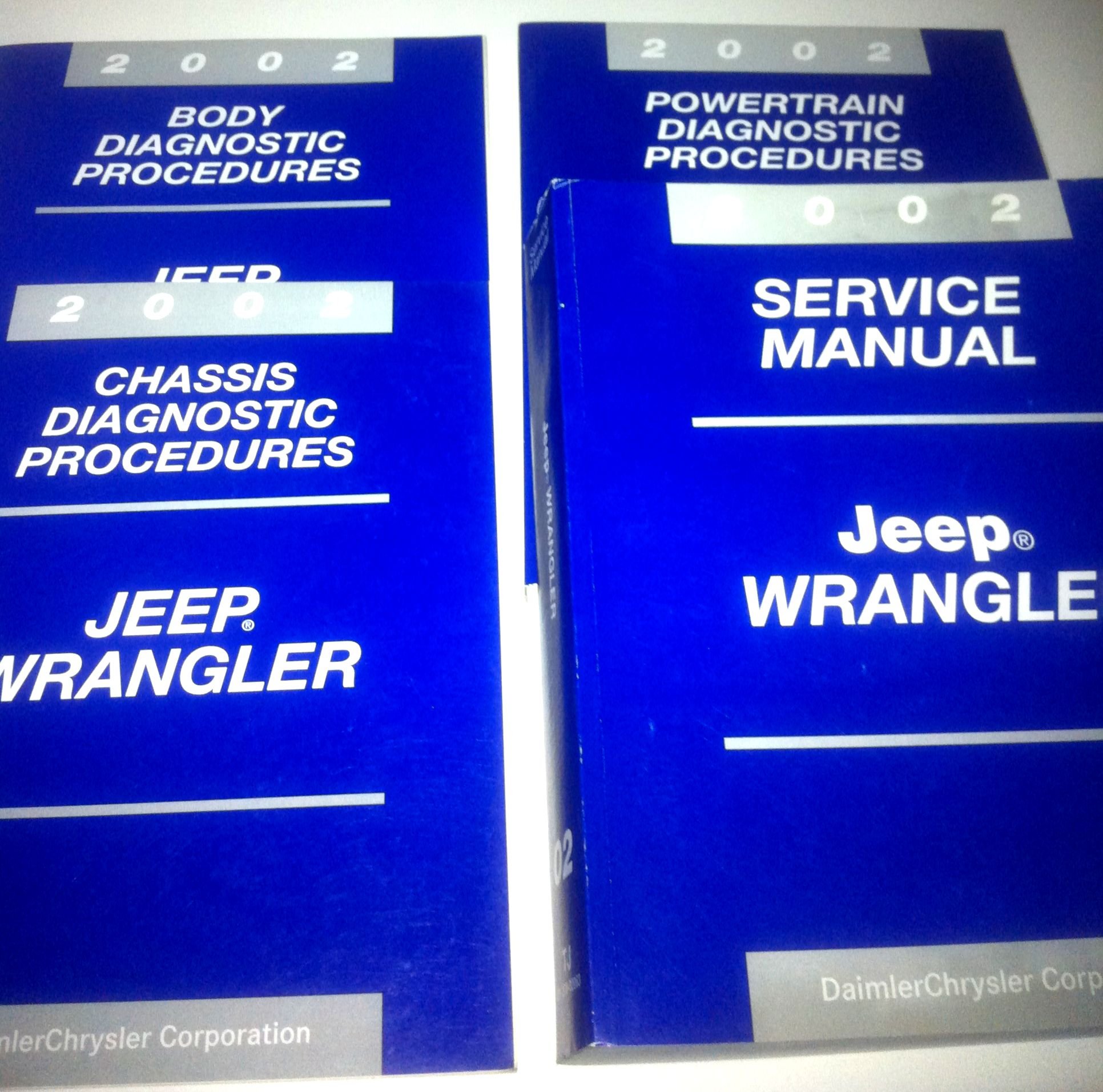 2002 Jeep Wrangler 4-volume Service Manual Set Paperback – 2001