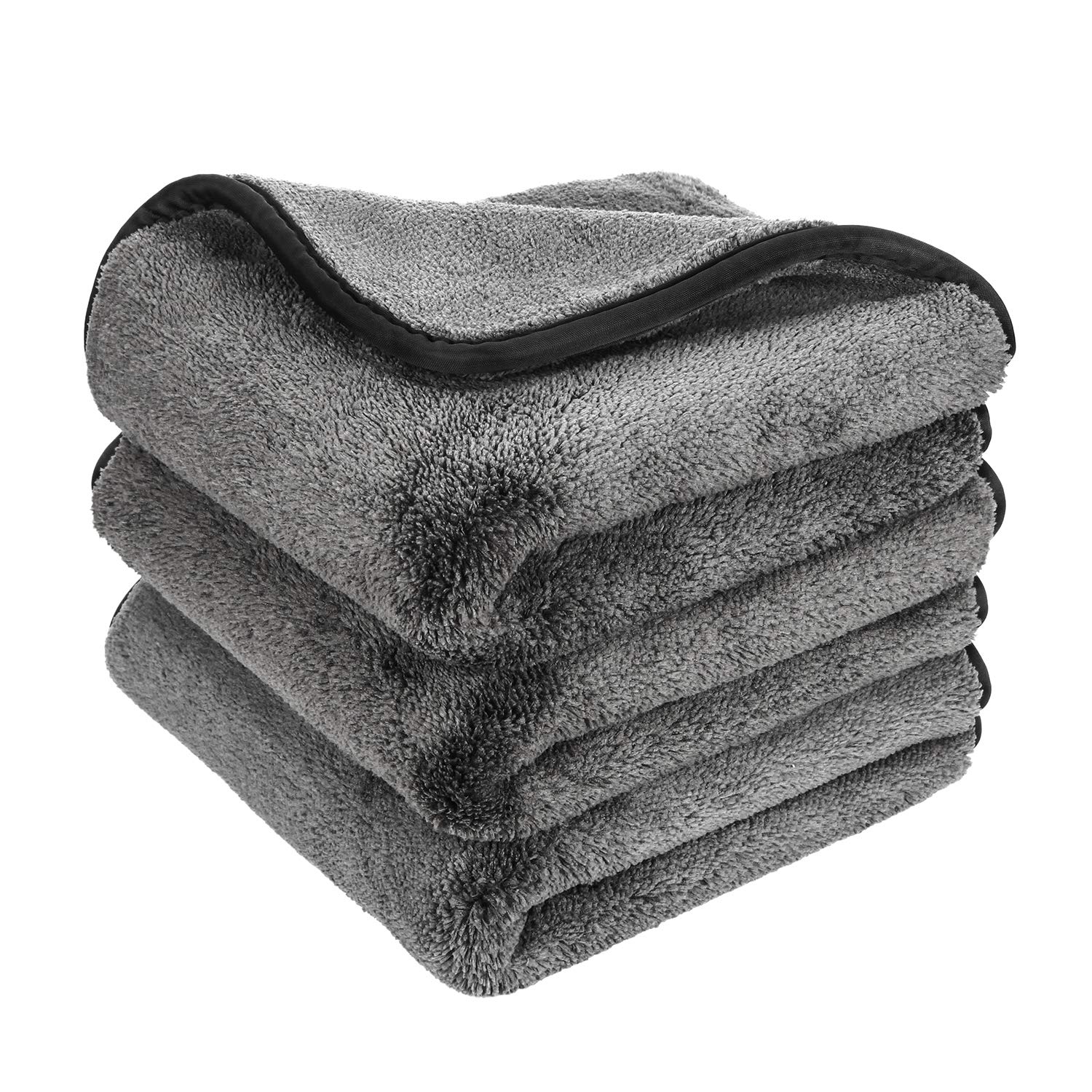 Photo 1 of GTF Microfiber Car Cleaning Cloths, Upgraded 1200gsm Ultra-Thick Cars Drying Towel Microfiber Cloth for Car and Home Polishing Washing and Detailing 16'' x 16''(3 Pack)