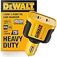 DEWALT Heavy Duty USB C Car Charger, 120W 2-Port PD 3.0 Type C Adapter, PPS Fast Charging w/Power Delivery for iPhone 17 16 1