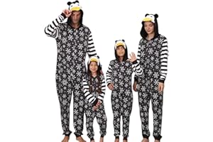 YEAXLUD Matching Womens Mens Christmas Pajamas for Family Couples Onesies Sleepwear Adult Family Jammies Xmas Pjs