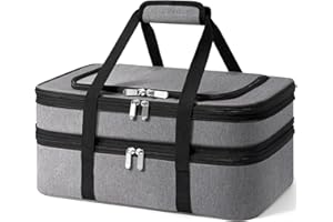 MIAOJIE Double Insulated Casserole Carrier - Portable Casserole Carriers for Hot or Cold Food Lunch Tote Warmer or Cooler Bag