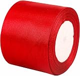 ZSYIULIA 75mm Wide Red Satin Ribbon 22M Gift Wrapping DIY Craft