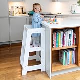 Stepup Baby Montessori Toddler Tower Adjustable Step White view 2