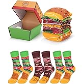 Regilt Funny Burger Food Sushi Socks Box for Men Women Teen Boys- Novelty Silly Pizza Socks for Christmas Birthday Gifts