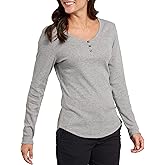 Dickies Women's Plus-Size Long Sleeve Henley - Plus Shirt, Graphite Single Dye, 3PS
