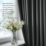 Deconovo Blackout Curtains 2 Panels Dark Grey 42 x 54 Inch Eyelet Thermal view 9