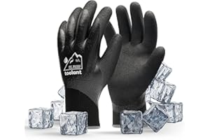 toolant Waterproof Gloves for Men and Women, Freezer Gloves with Grip, Double Nitrile Dipped for Extreme Oil Repellent, for C