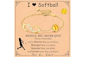 MISS CHIPMUNK Stocking Stuffers Christmas Gift- Baseball/Softball/Football/Soccer/Basketball/Tennis/Volleyball Infinity Bracelets for Girls Women,14K Gold Plated Sport Accessories Birthday Gifts for Women Mom Girls