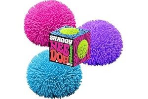NEEDOH Nee-Doh Schylling Shaggy Groovy Glob! Squishy, Squeezy, Stretchy Stress Balls Neon Colors Gift Set Party Bundle - 3 Pack (Assorted Colors)