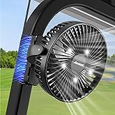 AMACOOL Magnetic Fan for Golf Cart Cruise, Fits EZGO Club Car Yamaha, 10000mAh Rechargeable Portable Fan with 3-Speed & LED Lantern, 45HRS Running, Golf Cart Cruise Travel Accessories Gifts 2026