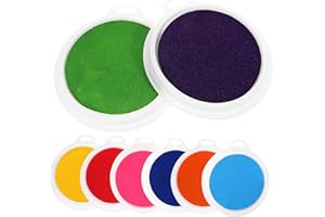 HEALSOPTHY 8pcs Washable Finger Ink Pads Rainbow Pigment Ink for Boys and Girls Diy Painting Craft Stamping Unisex