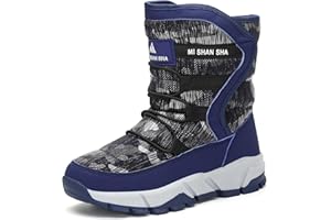 Mishansha Girls Boys Toddler/Little Kid/Big Kid Winter Snow Boots Warm Waterproof Anti-Slip Anti-Collision Hight-Cut for Outdoor Skiing