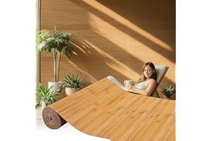 YUUNIQEX Bamboo Wall Panels for Interior Wall Decor: Natural Flexible Pole Wrap Decorative Wall Panel, Wainscoting Wall Cladding Paneling for Living Room,Bedroom,Office,Ceiling,Kitchen 1ft X 8ft