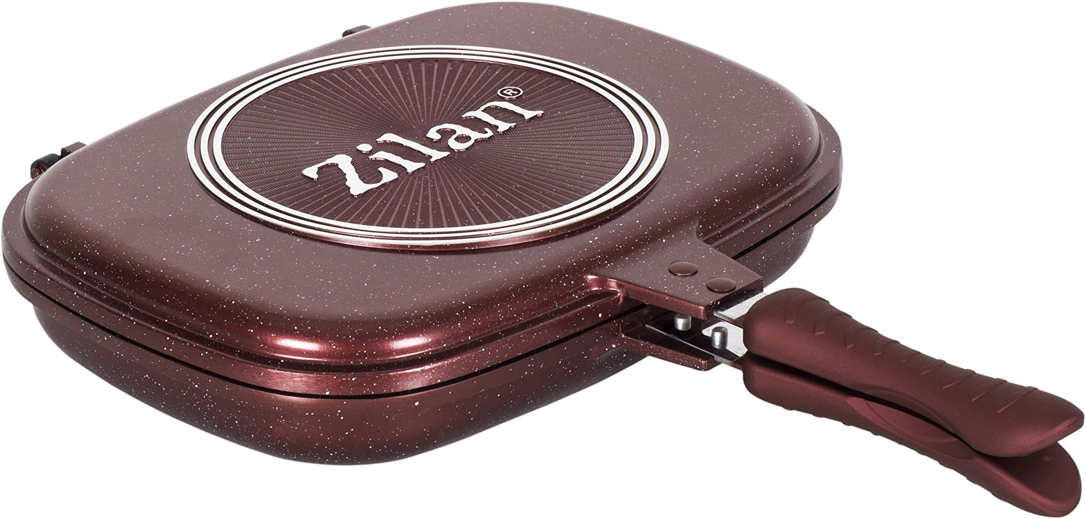 Zilan Double Fry Pan, Nonstick Double Side Pan,Omelette Pan, Frying Pan Baking Pancake Kitchen Trays Aluminum Alloy Ceramic Safe Cookware Tool