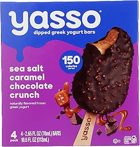Yasso Frozen Greek Yogurt Bars Sea Salt Caramel Chocolate Crunch Bars 4 Count for a ridiculously creamy frozen snack made wit