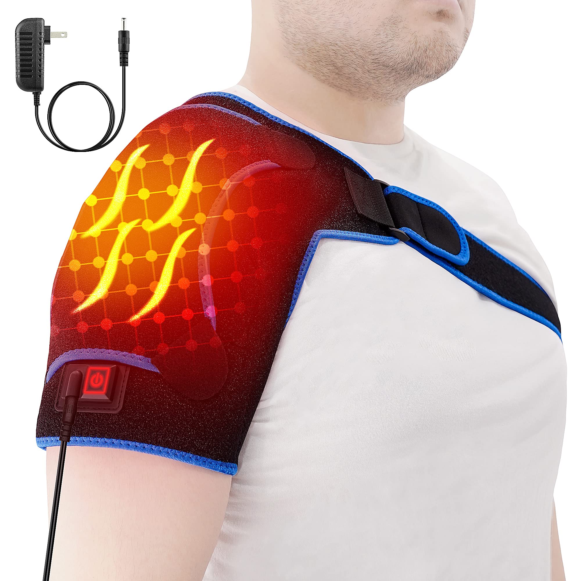 Photo 1 of Shoulder Heating Pad for Rotator Cuff Pain Relief, Shoulder Heated Brace, Heated Shoulder Wrap, Shoulder Heat Pad for Travel, 3 Heating Settings