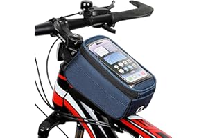 SunHalo Gear Bike/Bicycle Phone Front Frame Bag, Top Tube Bike Bag for Bicycles Bike Pouch Mountain Bicycle Handlebar Storage Bag for Outdoor Cycling Accessories Blue